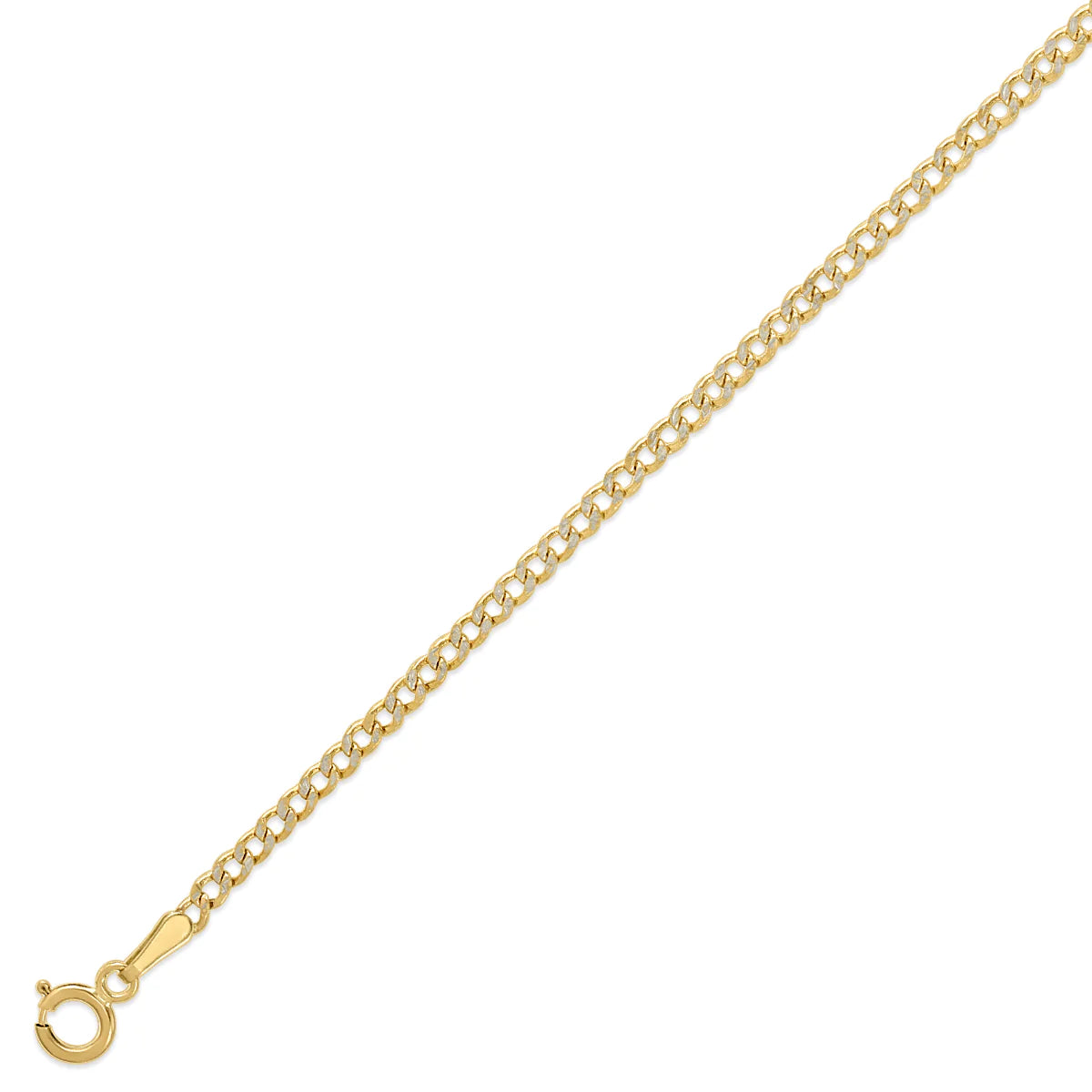 2MM HOLLOW WHITE PAVE CURB CHAIN