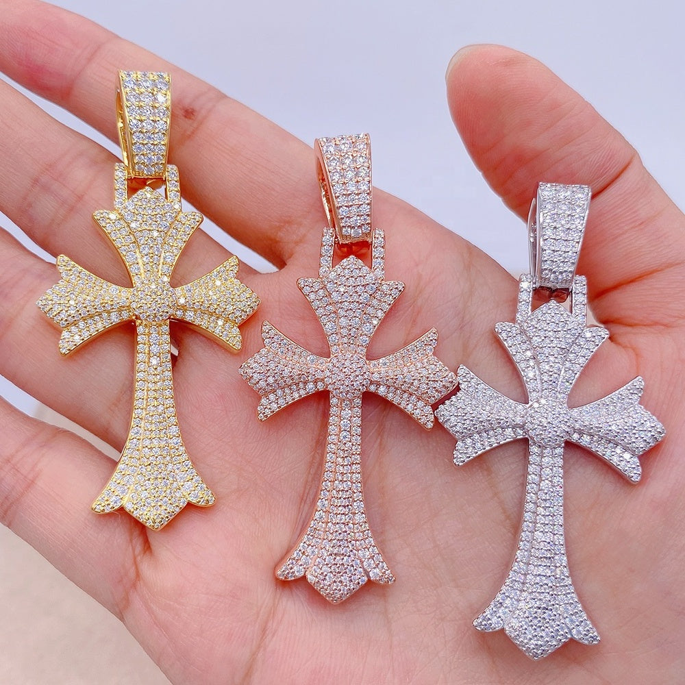 MOISSANITE CROSS PENDANT