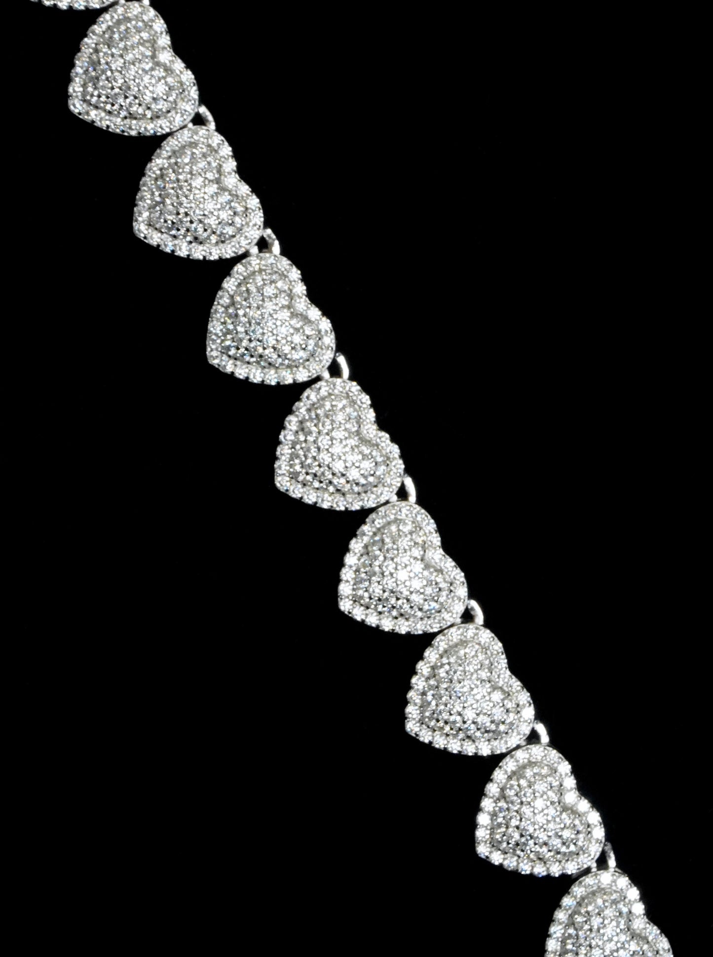 10MM MOISSANITE HEART LINK CHAIN