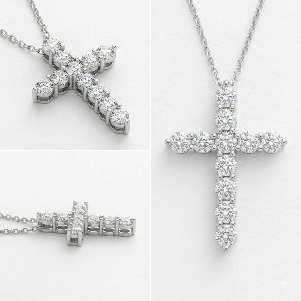 MINI DIAMOND CROSS NECKLACE