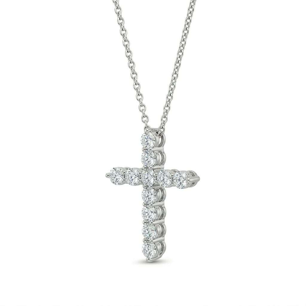 MINI DIAMOND CROSS NECKLACE