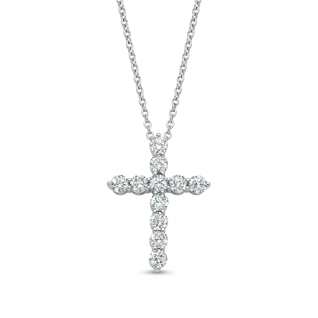 MINI DIAMOND CROSS NECKLACE