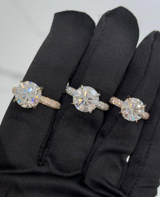 4ct IGI Certified Round Cut 14K Gold Lab Grown Diamond Engagement Ring