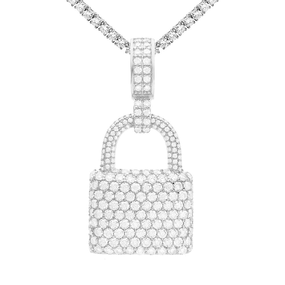 MOISSANITE LOCK PENDANT