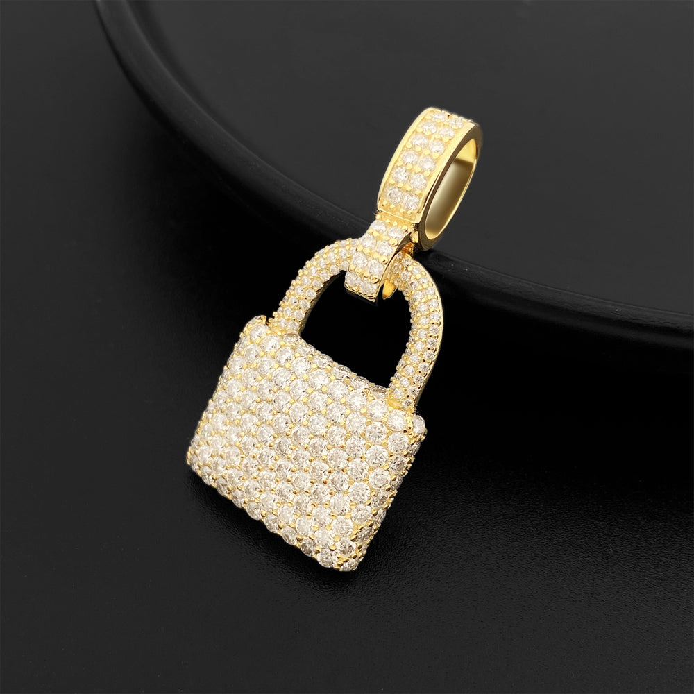 MOISSANITE LOCK PENDANT