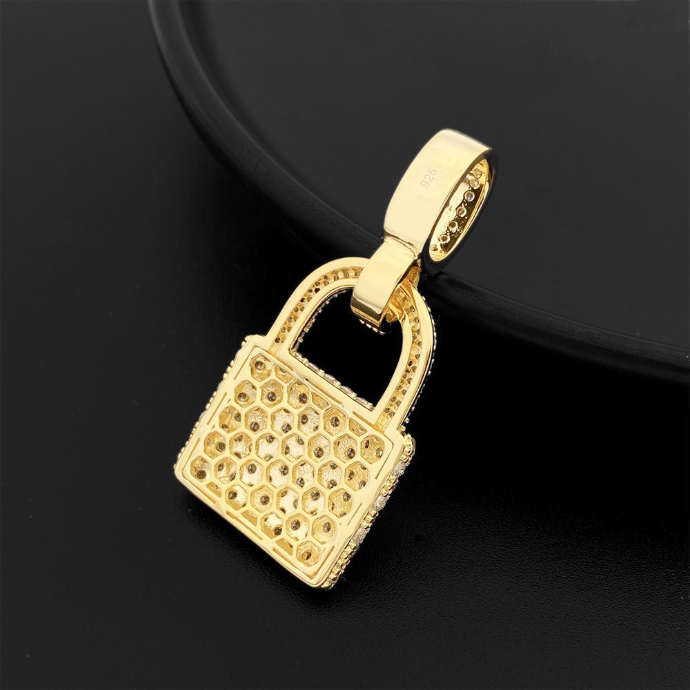 MOISSANITE LOCK PENDANT