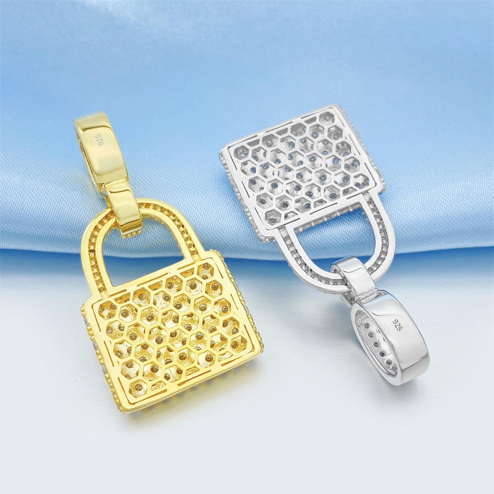 MOISSANITE LOCK PENDANT