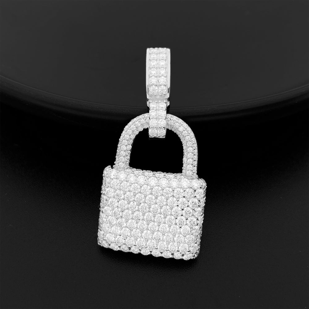 MOISSANITE LOCK PENDANT