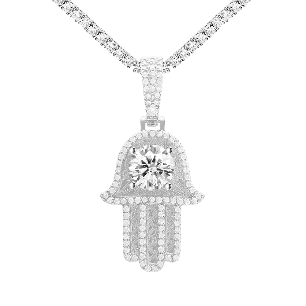 MOISSANITE HAMSA PENDANT