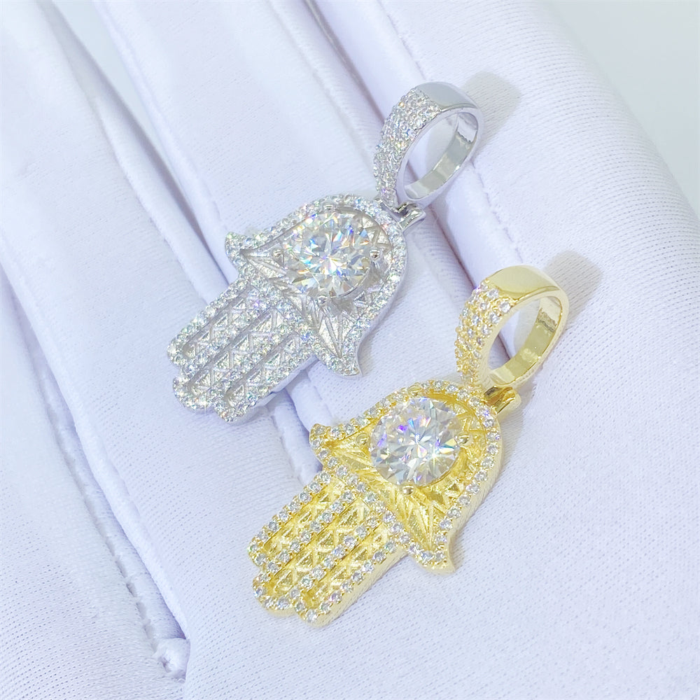 MOISSANITE HAMSA PENDANT