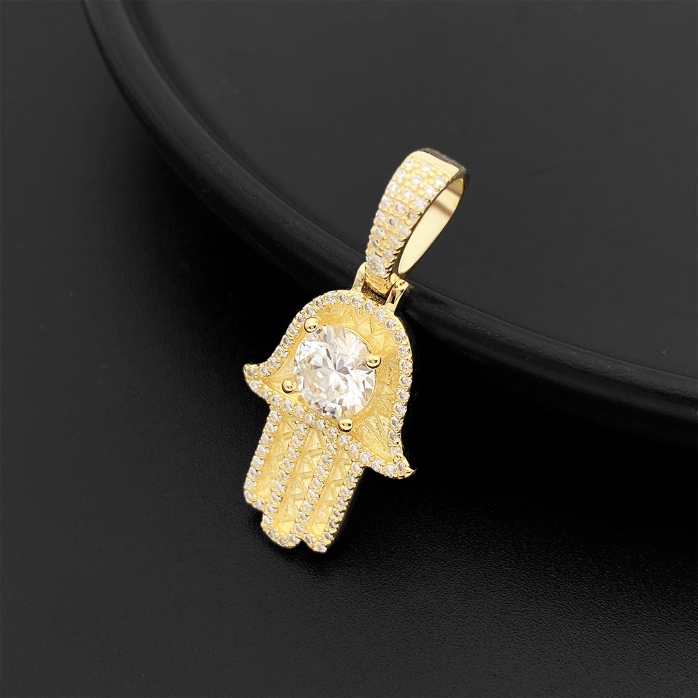 MOISSANITE HAMSA PENDANT