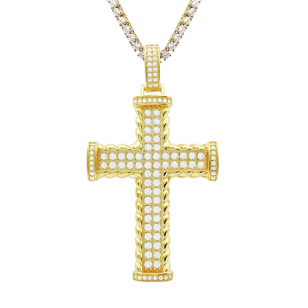 MOISSANITE CROSS PENDANT