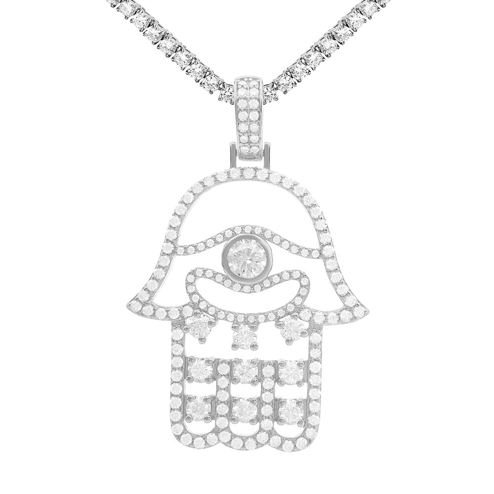 MOISSANITE HAMSA PENDANT