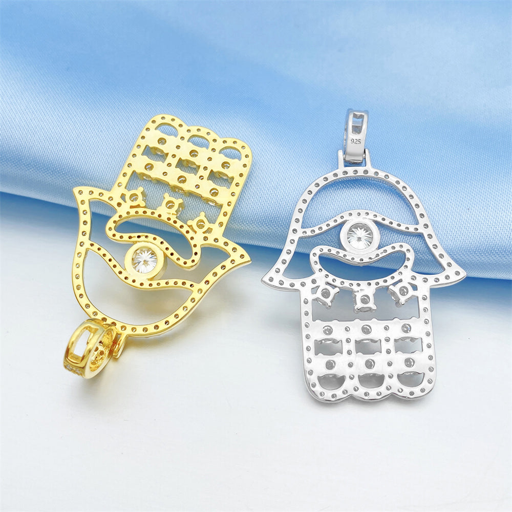 MOISSANITE HAMSA PENDANT