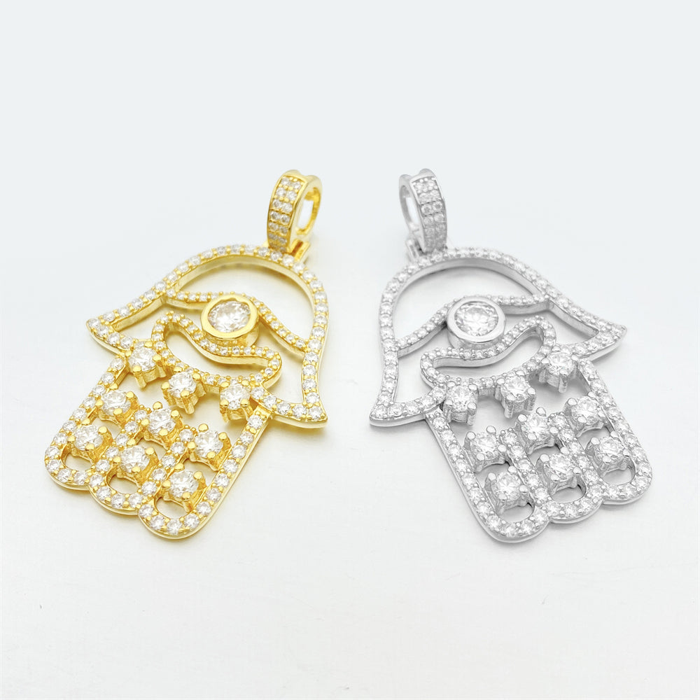 MOISSANITE HAMSA PENDANT