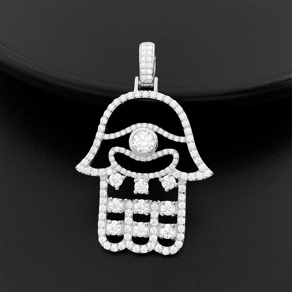 MOISSANITE HAMSA PENDANT