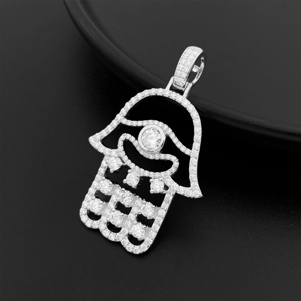 MOISSANITE HAMSA PENDANT