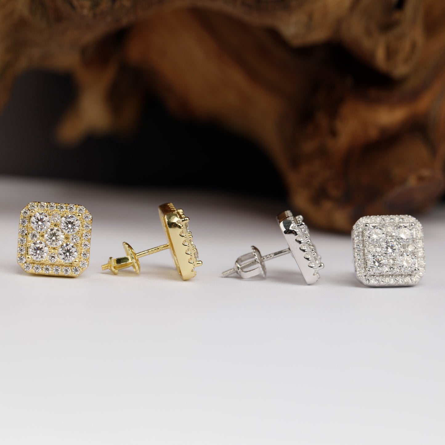 11MM MOISSANITE SQUARE EARRINGS