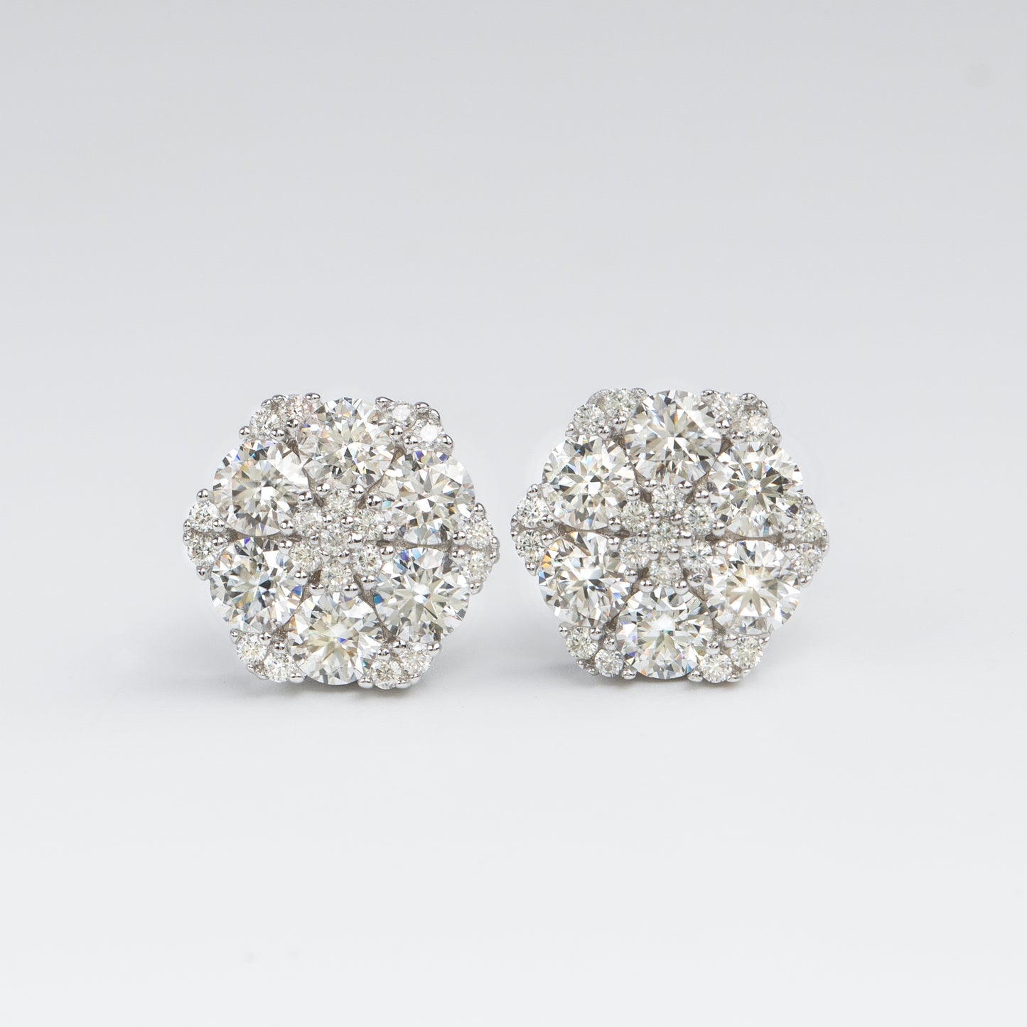 13MM MOISSANITE HEXAGON EARRINGS