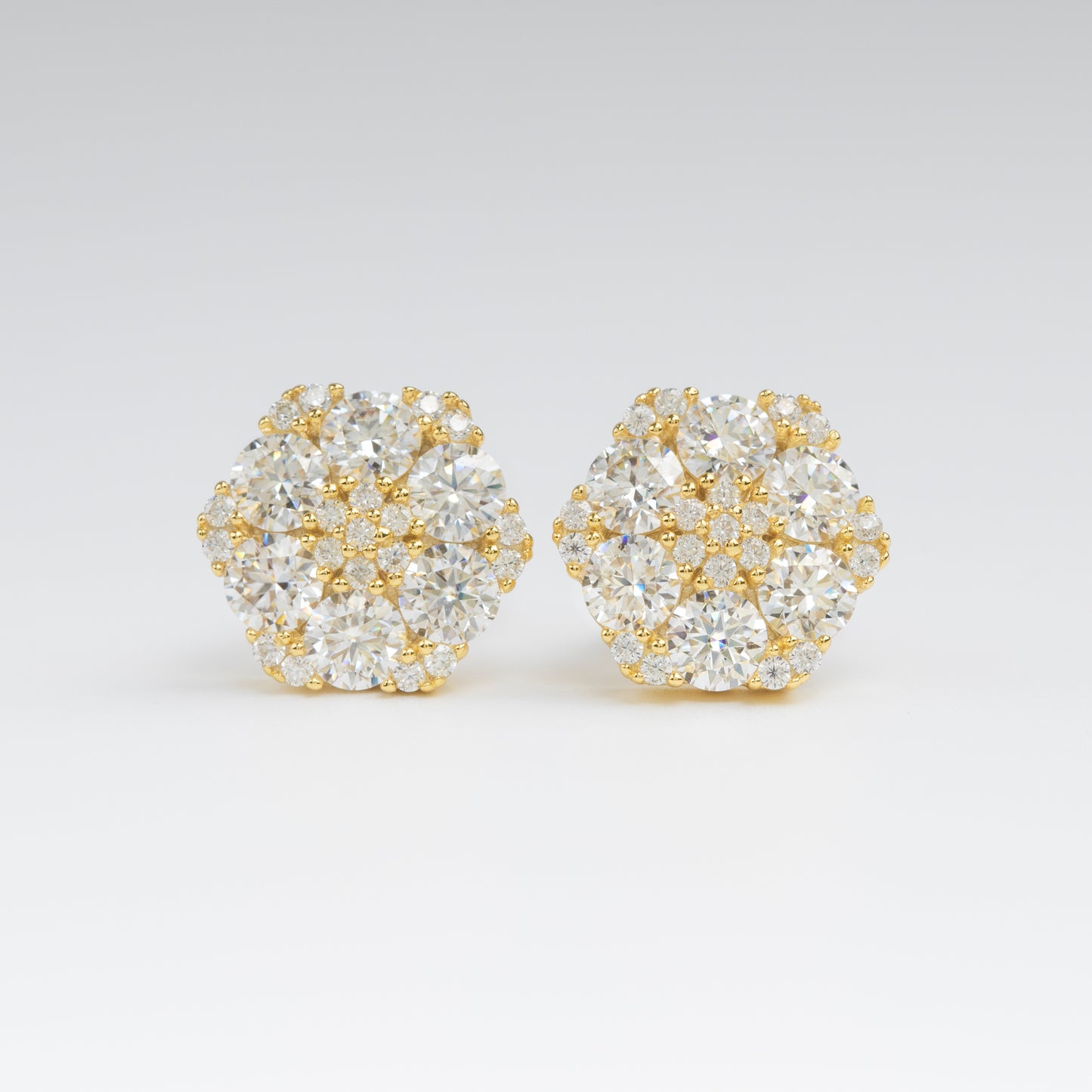 13MM MOISSANITE HEXAGON EARRINGS