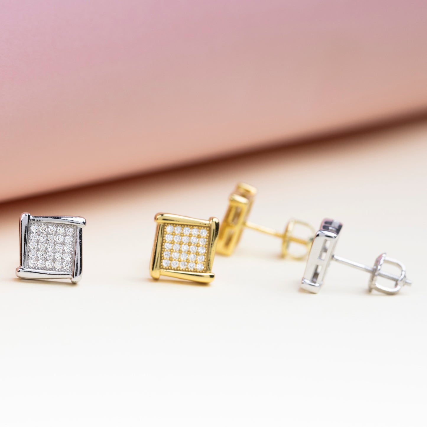 8MM MOISSANITE SQUARE EARRINGS