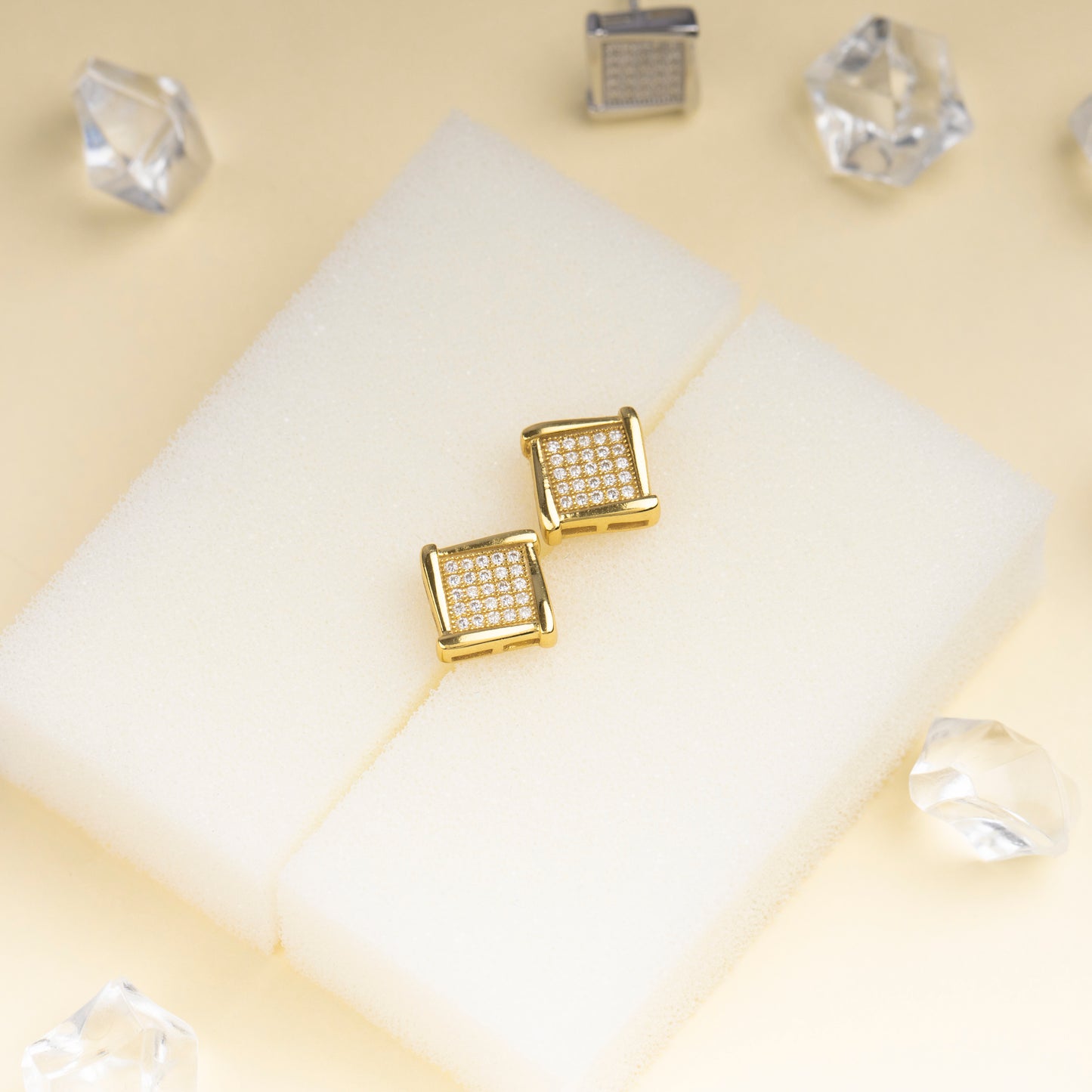 8MM MOISSANITE SQUARE EARRINGS