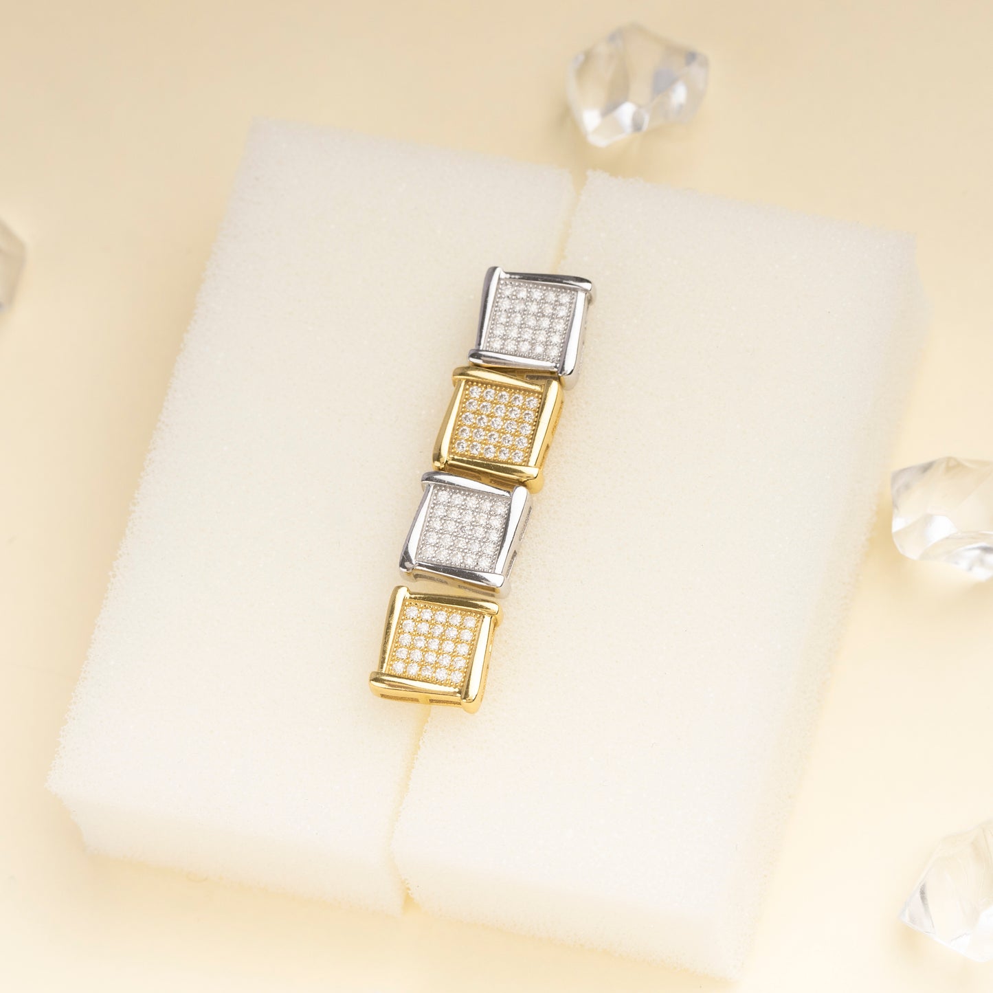 8MM MOISSANITE SQUARE EARRINGS