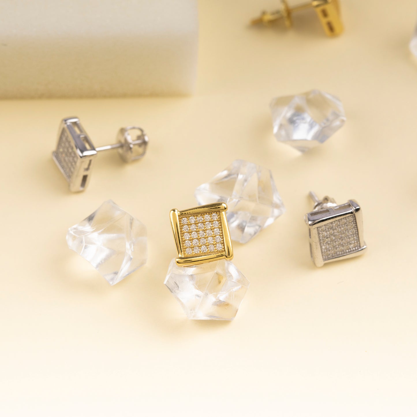 8MM MOISSANITE SQUARE EARRINGS