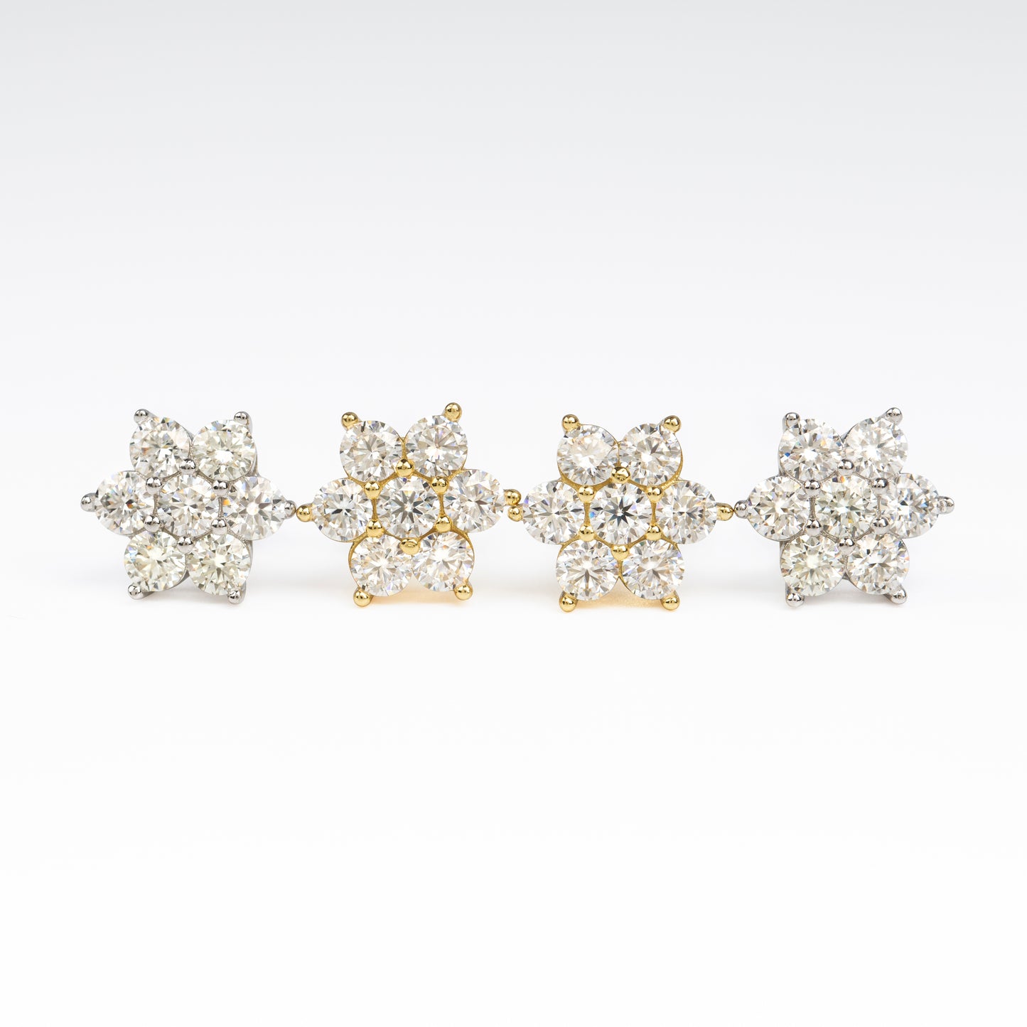 12MM MOISSANITE SNOWFLAKE EARRINGS