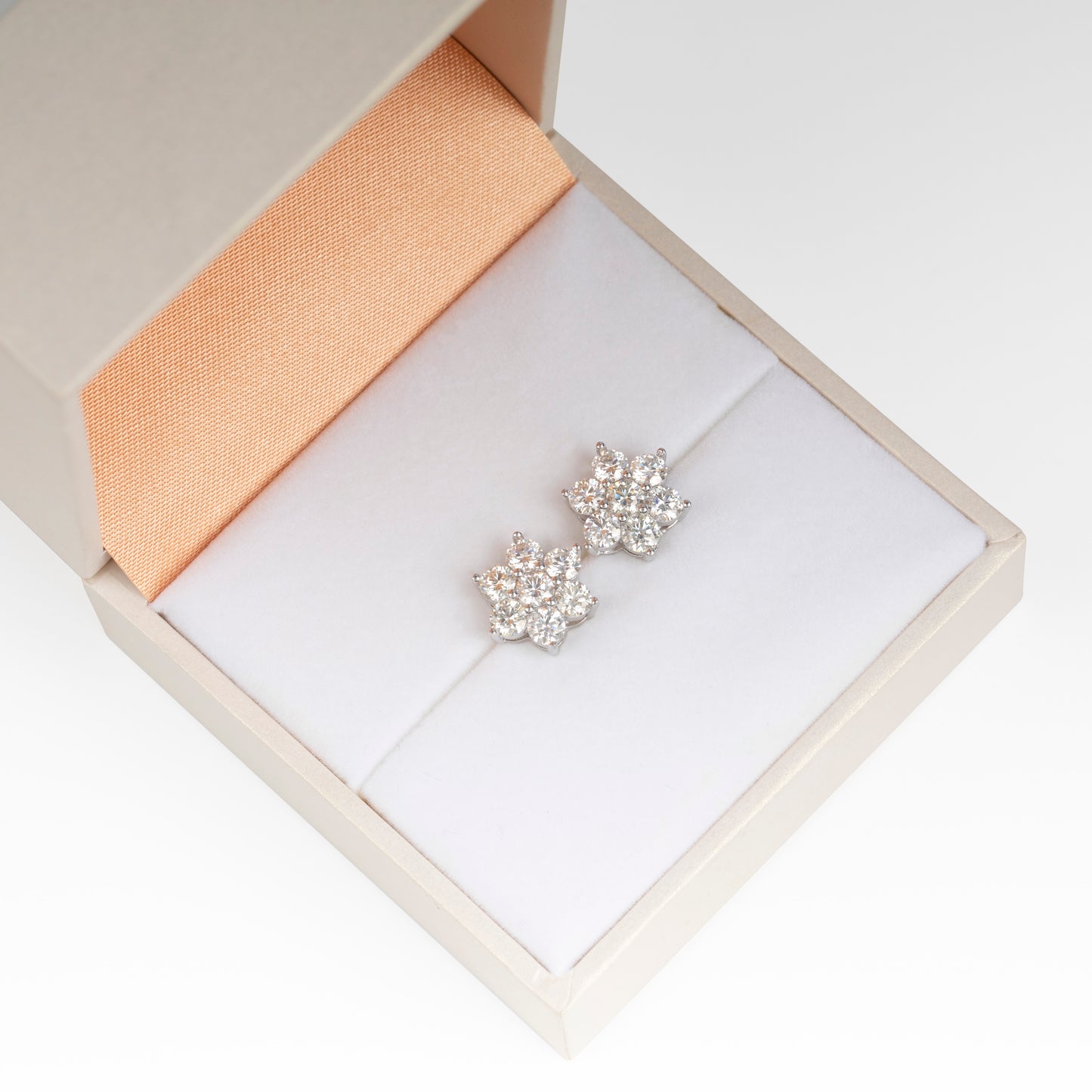 12MM MOISSANITE SNOWFLAKE EARRINGS