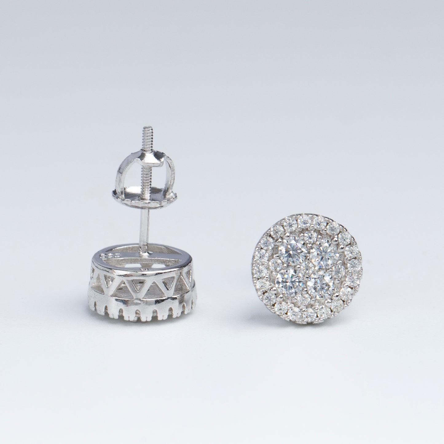 9MM MOISSANITE ROUND EARRINGS