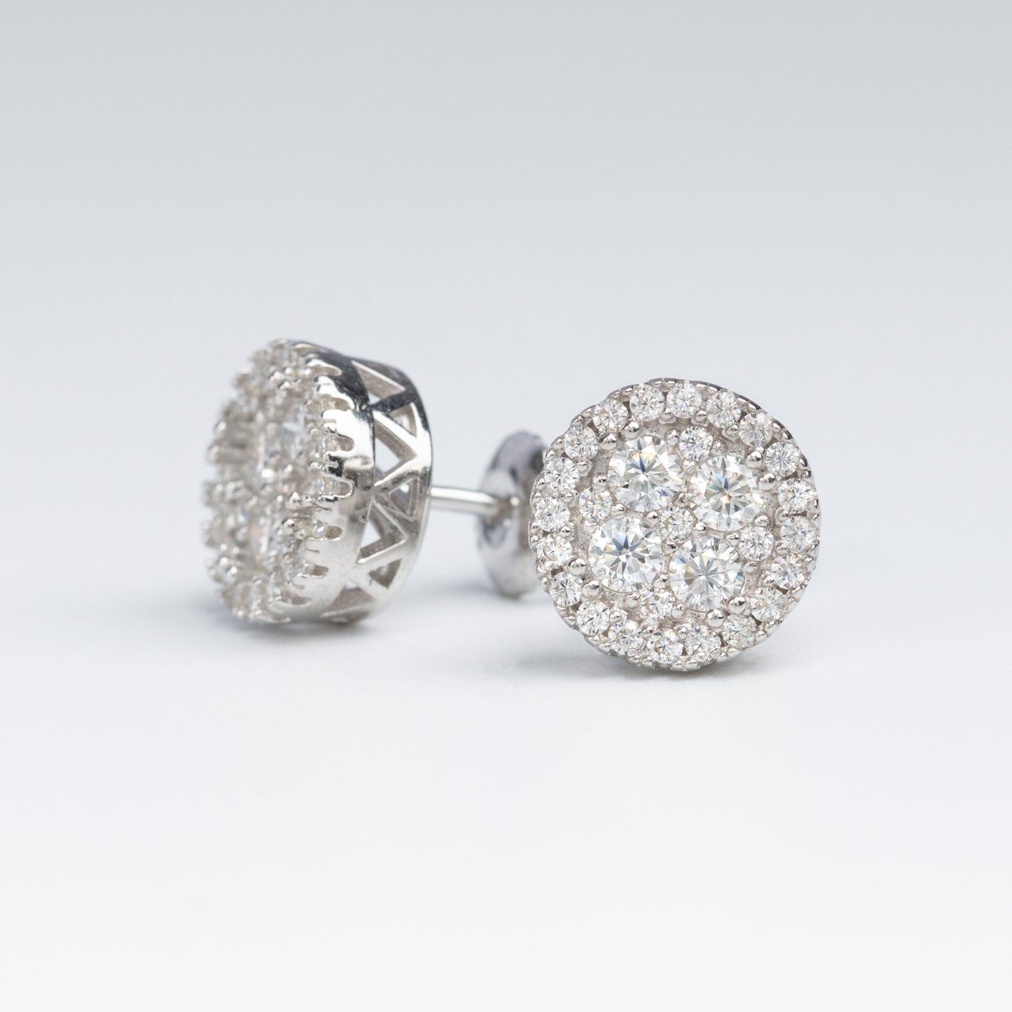 9MM MOISSANITE ROUND EARRINGS