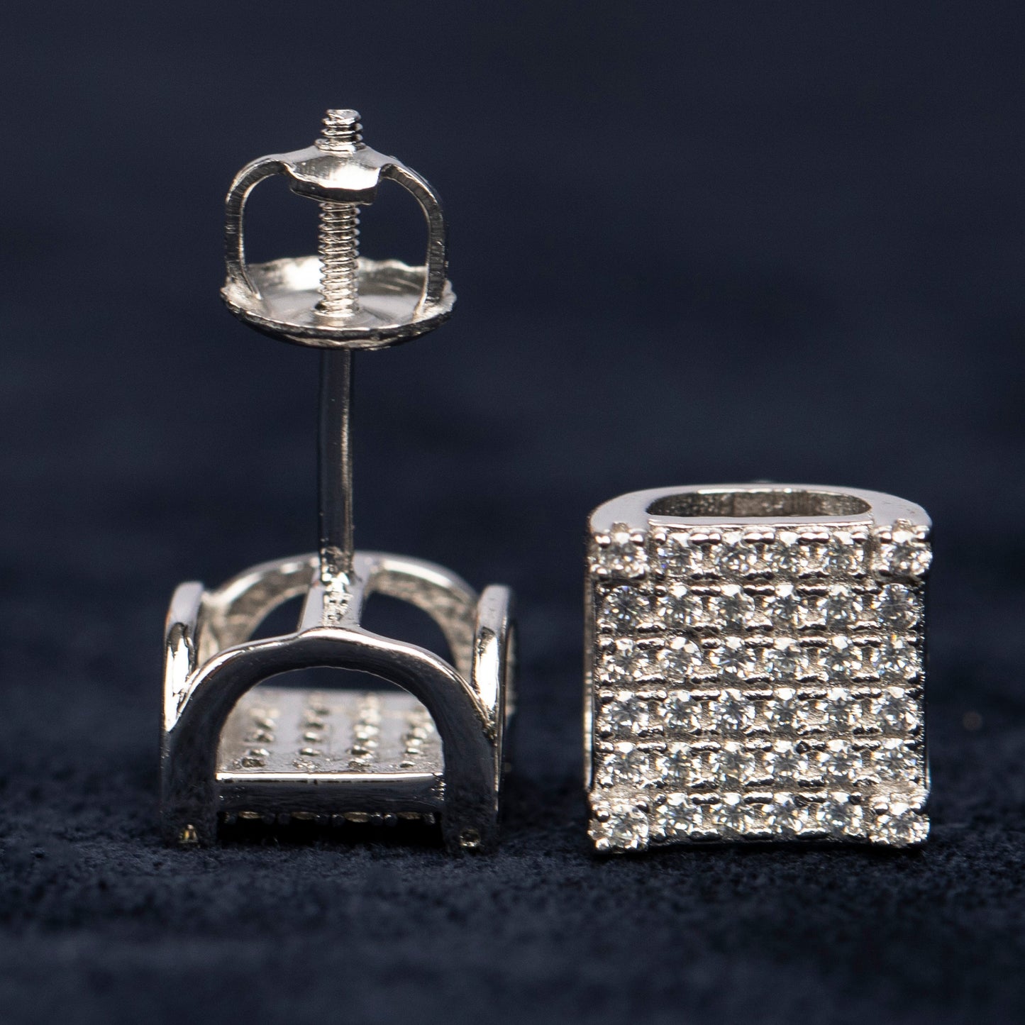 8MM MOISSANITE SQUARE EARRINGS