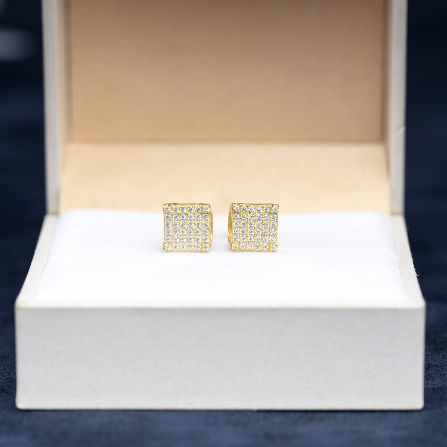 8MM MOISSANITE SQUARE EARRINGS