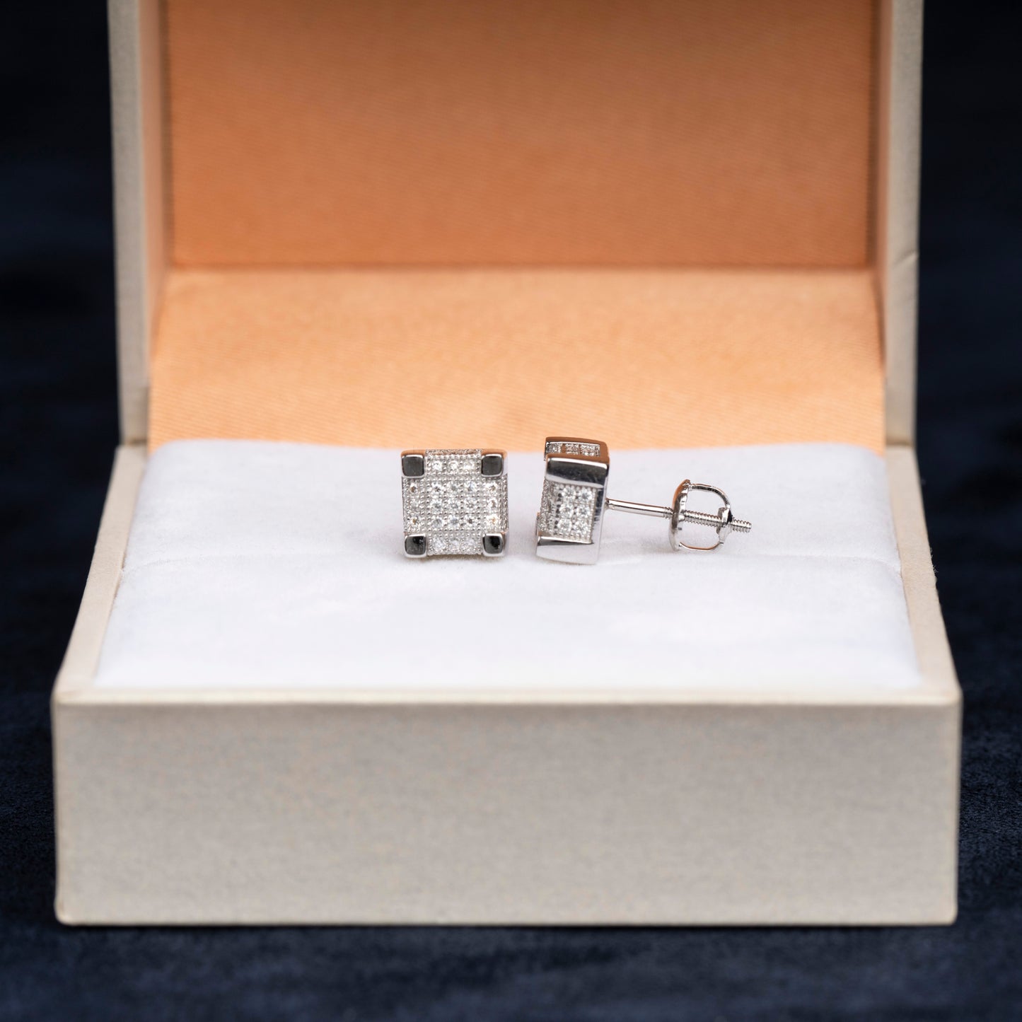 8MM MOISSANITE SQUARE EARRINGS