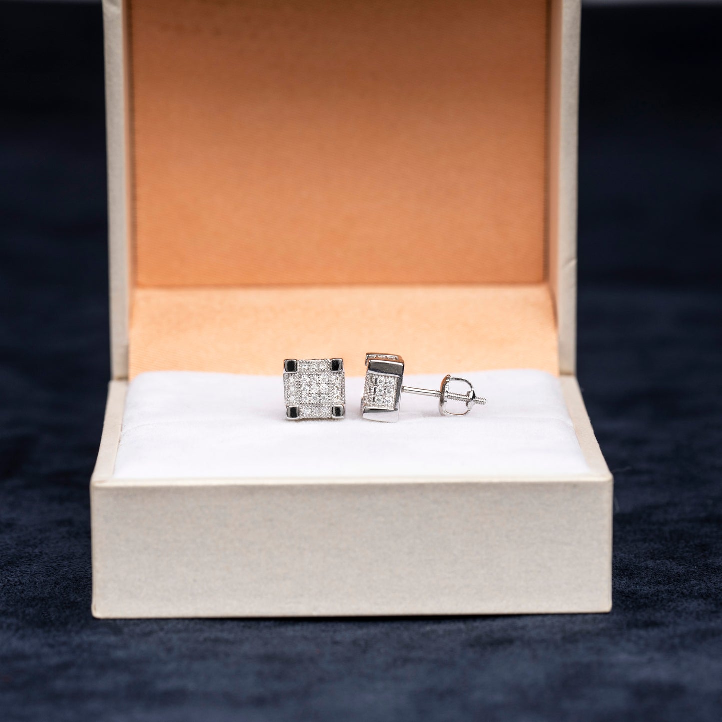 8MM MOISSANITE SQUARE EARRINGS