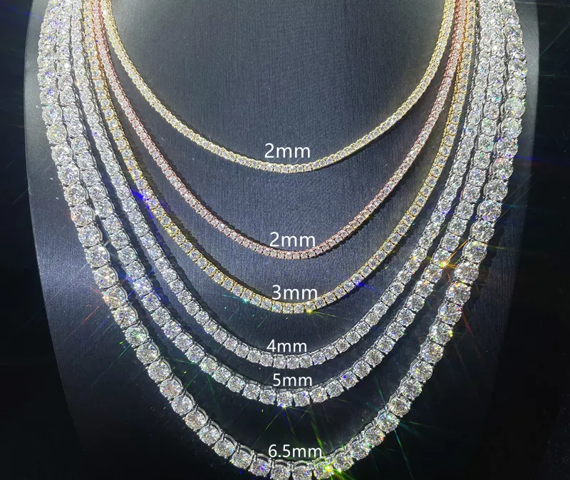 2MM-5MM MOISSANITE TENNIS CHAIN