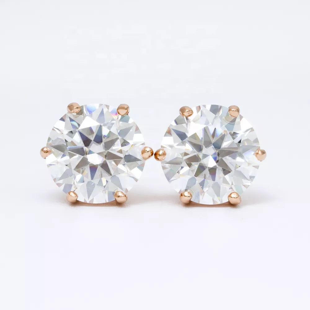 4MM-10MM MOISSANITE STUD EARRINGS (6 PRONG)