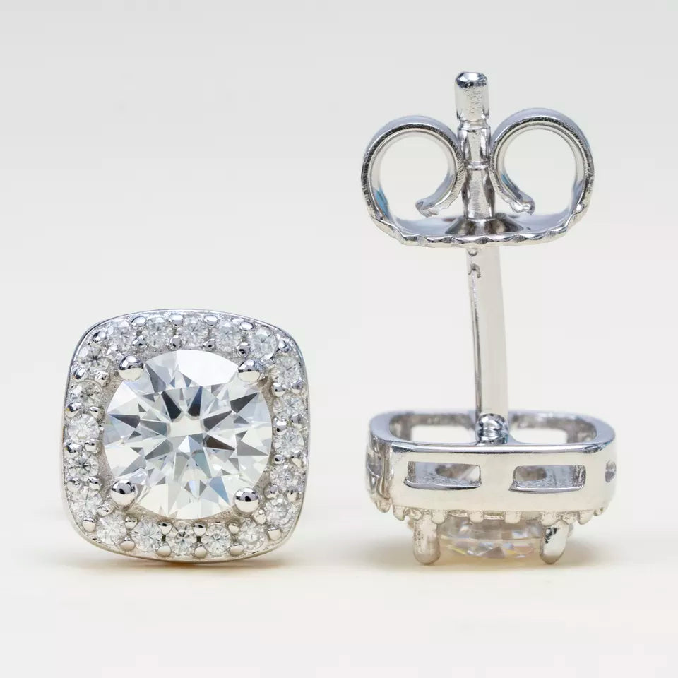 10MM MOISSANITE SQUARE EARRINGS