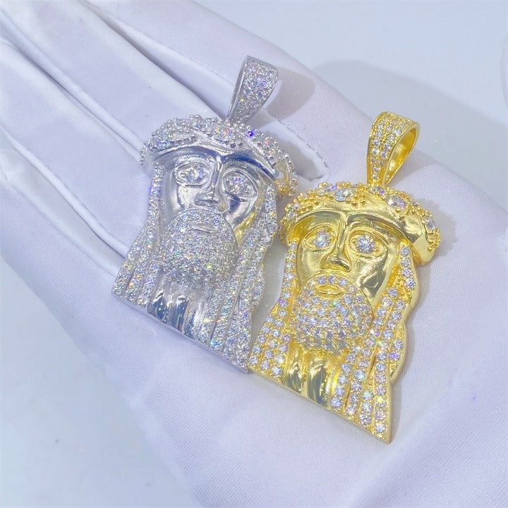 MOISSANITE JESUS HEAD PENDANT