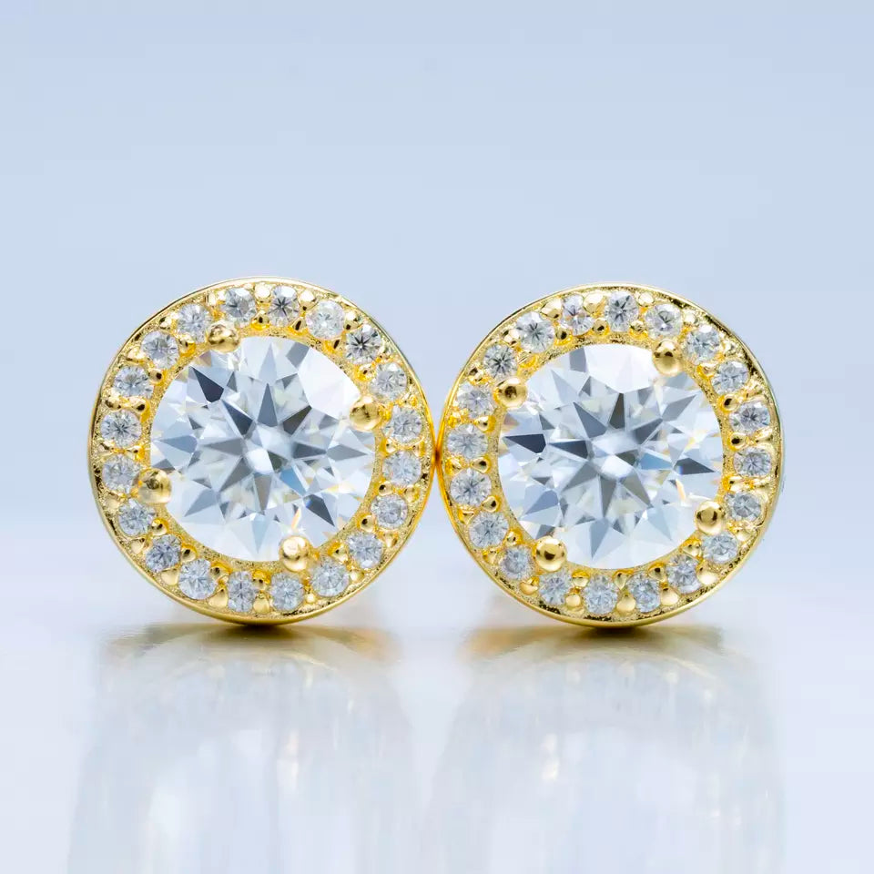 9MM-11MM MOISSANITE ROUND EARRINGS