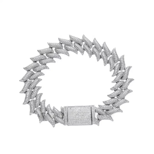 16MM MOISSANITE SPIKED CUBAN LINK BRACELET