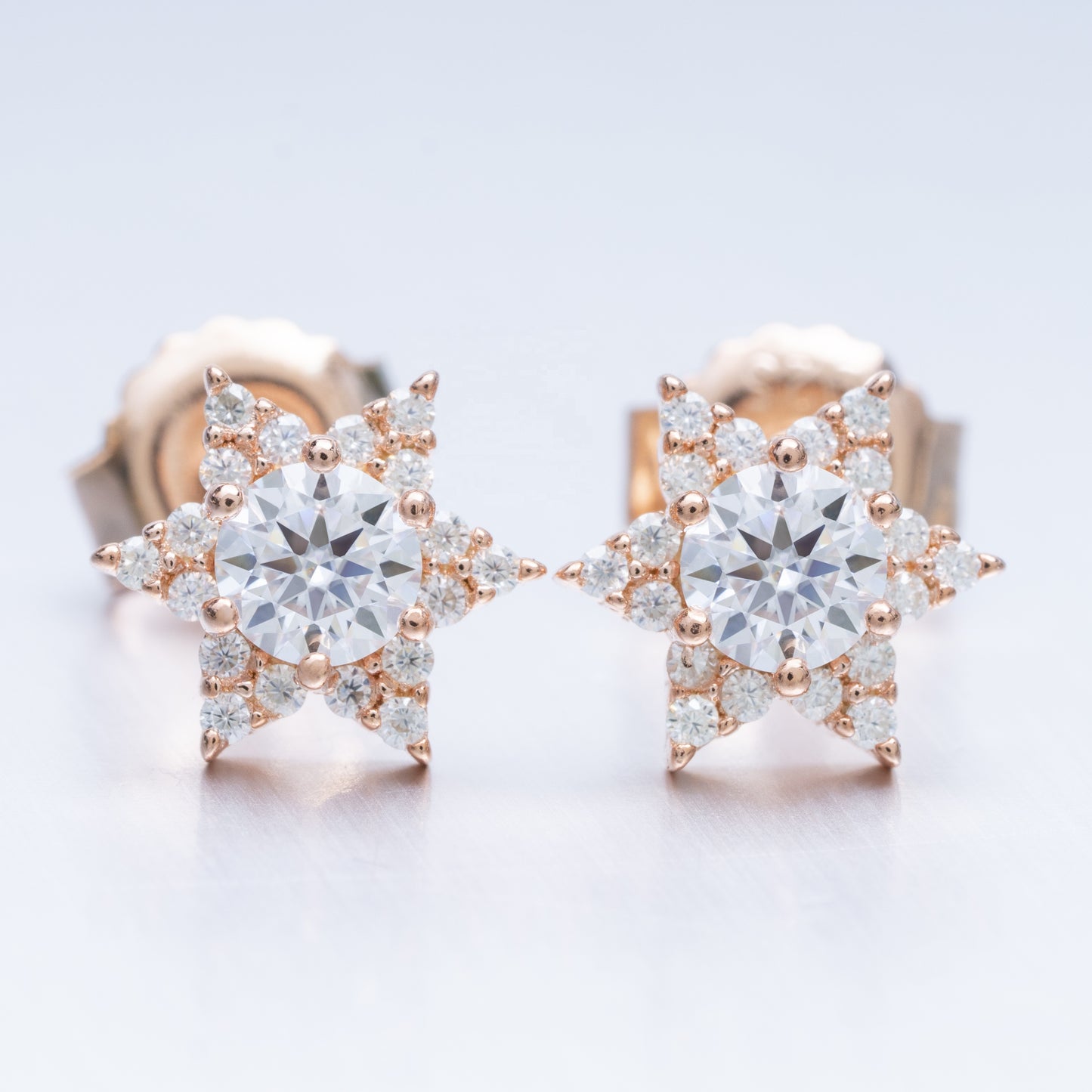 8MM MOISSANITE STAR EARRINGS