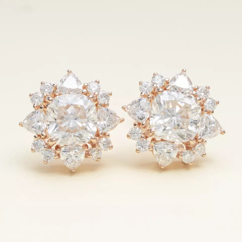 12MM MOISSANITE STAR EARRINGS