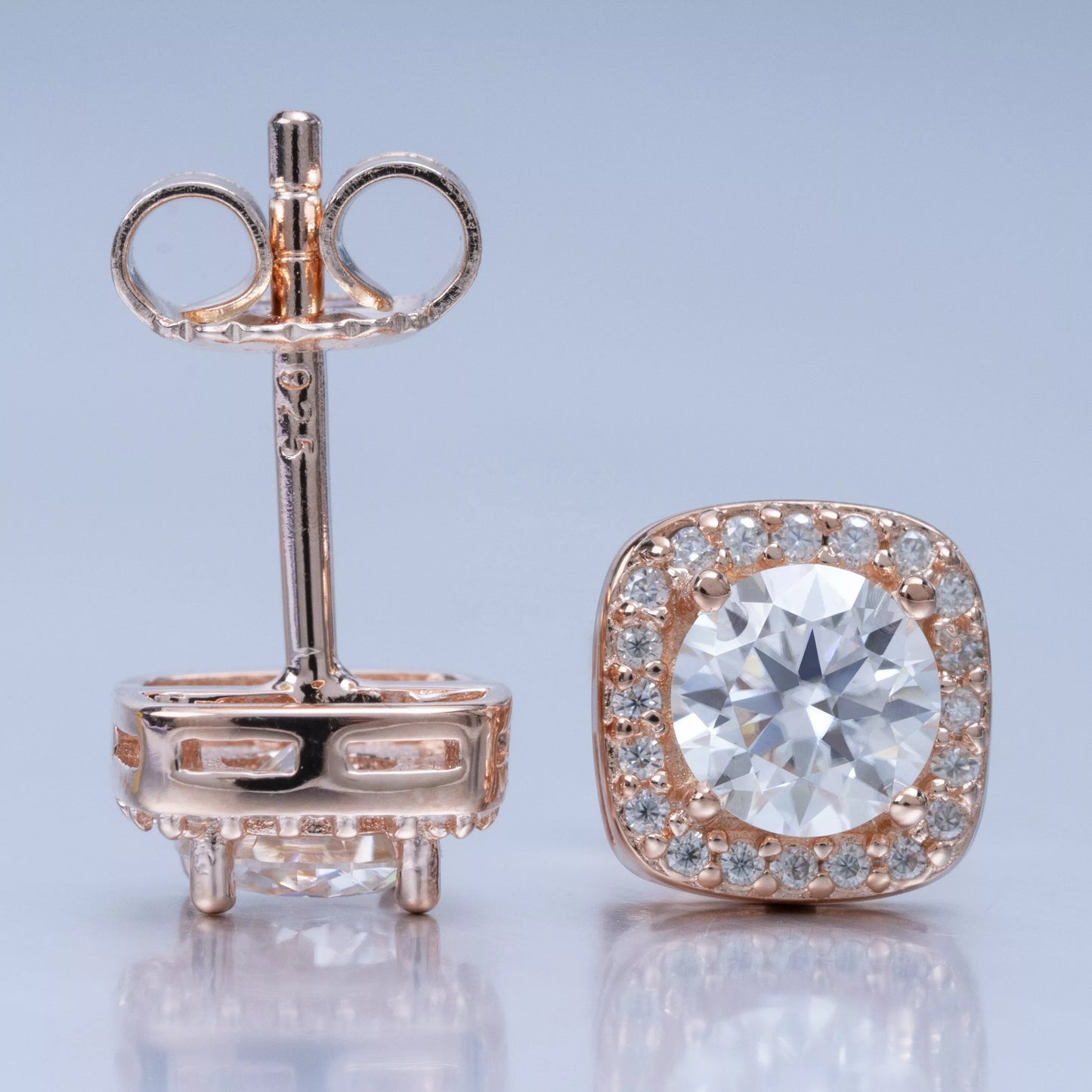 10MM MOISSANITE SQUARE EARRINGS