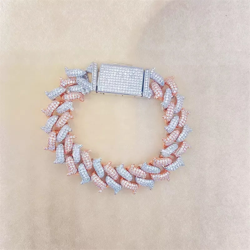 16MM MOISSANITE SPIKED CUBAN LINK BRACELET