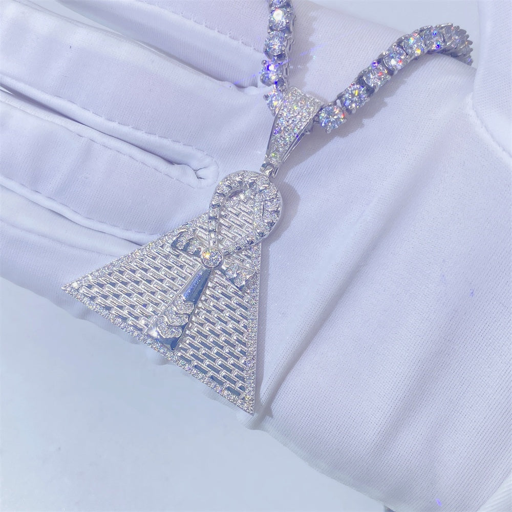 MOISSANITE ANKH PYRAMID PENDANT