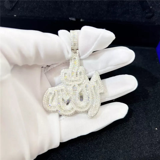 MOISSANITE BAGUETTE ALLAH PENDANT