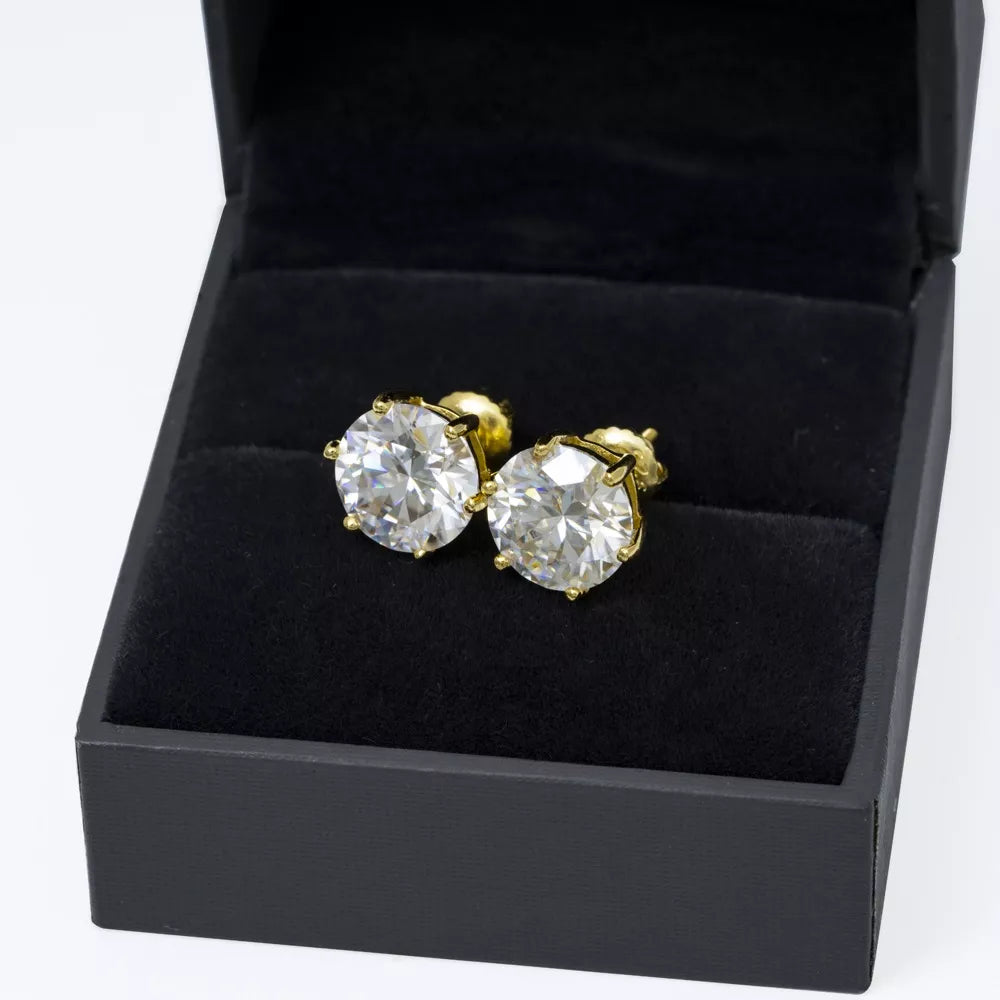 4MM-10MM MOISSANITE STUD EARRINGS (6 PRONG)