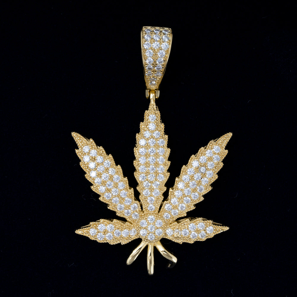 MOISSANITE MARIJUANA PENDANT